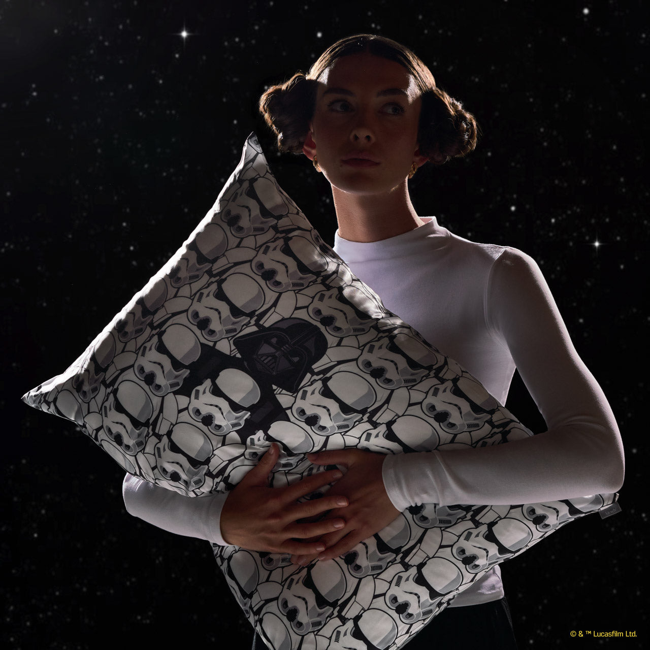 Star Wars™ & Kitsch Satin Pillowcase in Darth Vader & Stormtroopers